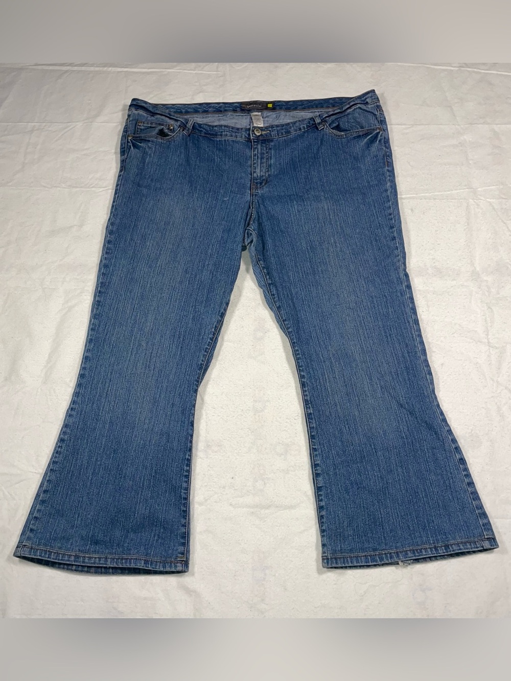 Venezia Plus Size 7 Medium Wash Cotton Blend Stretch Flare Jeans